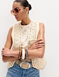 Pure Cotton Studded Gilet