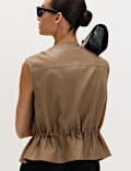 Faux Leather Utility Gilet