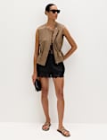 Faux Leather Utility Gilet