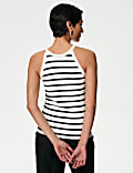 Cotton Rich Striped Ribbed Vest