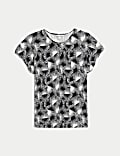 Plisse Printed T-Shirt