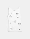 Cotton Rich Floral Embellished Vest