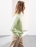 Cotton Blend Crew Neck Sweatshirt