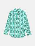 Cupro Rich Printed Collared Shirt