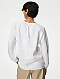 Pure Irish Linen Tie Neck Blouse
