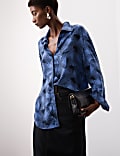 Cupro Rich Printed Collared Shirt