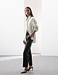 Modal Blend Striped Collared Shirt