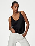 Satin Scoop Neck Cami Top