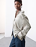 Satin Collared Relaxed Shirt