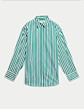 Pure Cotton Striped Collared Relaxed Shirt