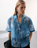 Pure Silk Printed Collared Shirt