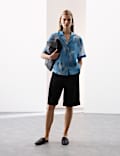 Pure Silk Printed Collared Shirt