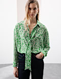 Printed Tie Neck Shirt