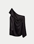 Cupro Rich One Shoulder Longline Top