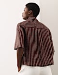 Pure Ramie Striped Pintuck Shirt