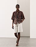 Pure Ramie Striped Pintuck Shirt