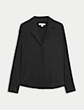 Pure Silk Collared Button Through Blouse