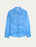 Pure Silk Organza Relaxed Utility Shirt