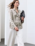 Modal Blend Satin Striped Shirt