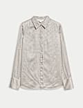 Modal Blend Satin Striped Shirt