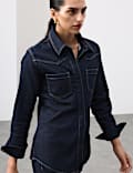 Cotton Rich Denim Fitted Shirt