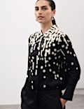 Cupro Rich Spot Print Relaxed Shirt