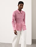 Pure Ramie Pintuck Waisted Shirt
