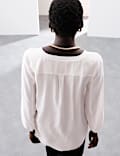Pure Silk V-Neck Popover Blouse