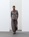 Pure Silk Collared Utility Shirt