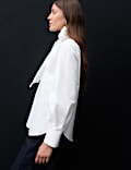 Pure Cotton Tie Neck Shirt