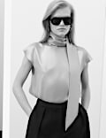 Satin Tie Detail Cap Sleeve Top