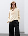V Neck Cowl Insert Blouse