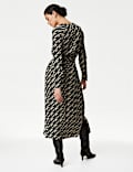 Cupro Rich Printed Midaxi Shirt Dress