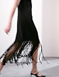 Crepe Tassel Midaxi Column Dress
