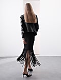 Crepe Tassel Midaxi Column Dress