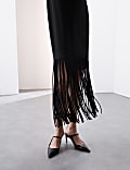 Crepe Tassel Midaxi Column Dress