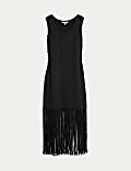 Crepe Tassel Midaxi Column Dress