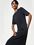 Cotton Rich Round Neck Midaxi T-Shirt Dress