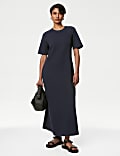 Cotton Rich Round Neck Midaxi T-Shirt Dress