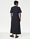 Cotton Rich Round Neck Midaxi T-Shirt Dress