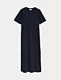 Cotton Rich Round Neck Midaxi T-Shirt Dress