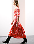 Cupro Rich Abstract Maxi Column Dress
