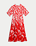 Cupro Rich Abstract Maxi Column Dress