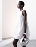 Pure Cotton Embellished Mini Shift Dress