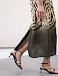 Animal Print Round Neck Midi Column Dress