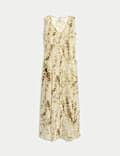 Animal Print Button Front Maxi Dress