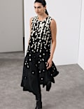 Cupro Rich Spot Print Maxi Swing Dress