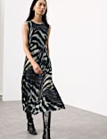 Cupro Rich Animal Print Midaxi Column Dress
