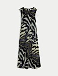 Cupro Rich Animal Print Midaxi Column Dress