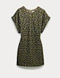 Beaded V-Neck Mini Fitted Shift Dress